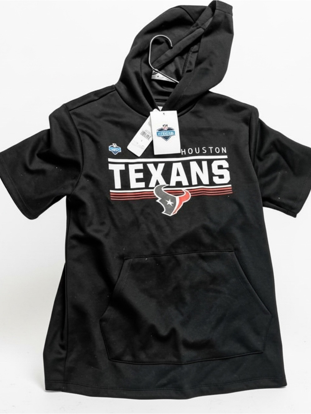 NFL Scouting Combine Black Short-Sleeve Hoodie with Team Accent